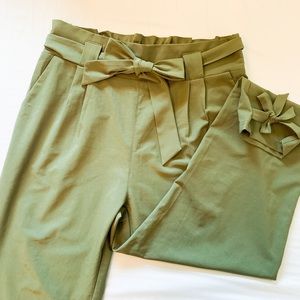 Grace Karin Paperbag Work Pant with Tie Bottom